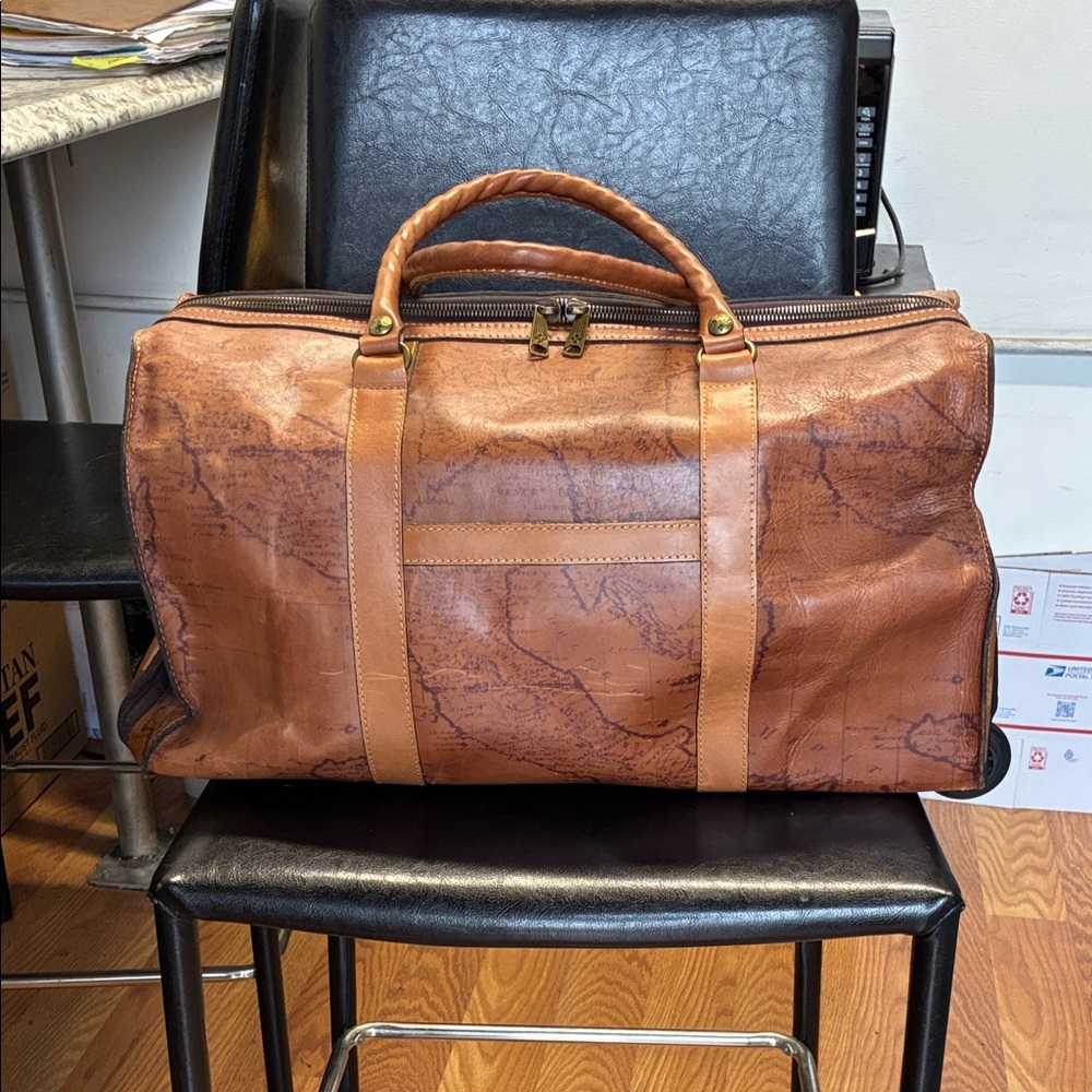 Patricia Nash Tan Leather Duffel Bag - Picture 4 of 12